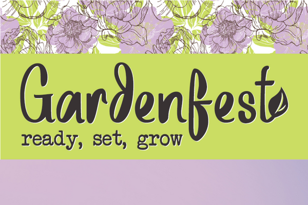 Gardenfest ready, set, grow with purple and green flowers on top